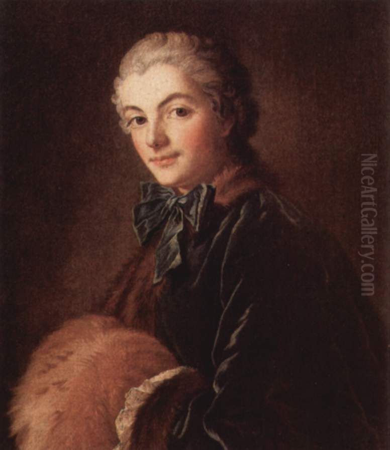 Young Lady with a Muff Oil Painting by Francois Boucher