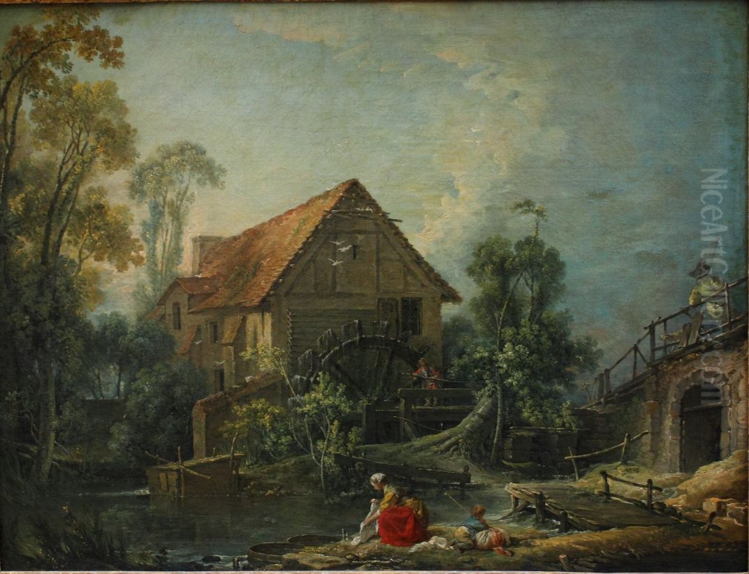 Die MuhleFrancais :Le Moulin Oil Painting by Francois Boucher