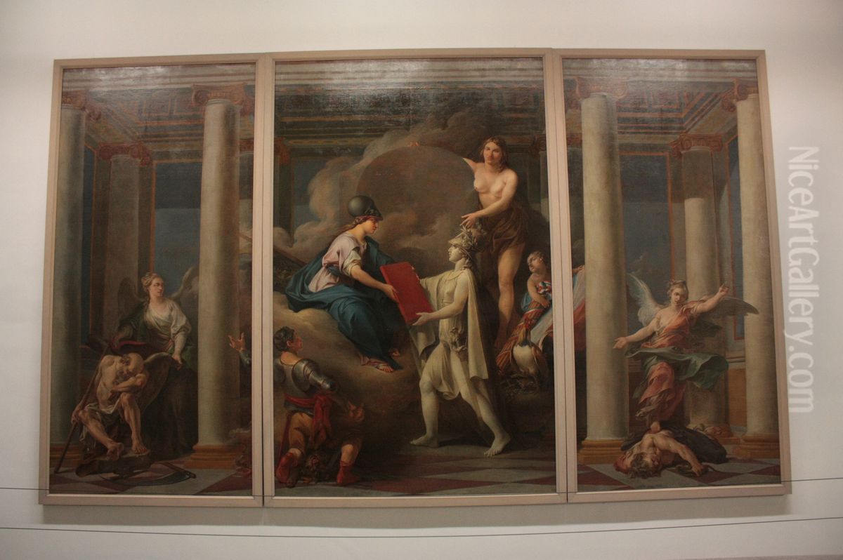 Allegorie de la Republique ; La Vigilance foule aux pieds l'Envie Oil Painting by Clement-Louis-Marie-Anne Belle