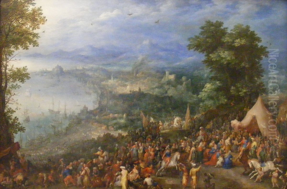 Ansicht einer Hafenstadt Oil Painting by Jan Brughel