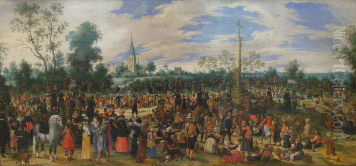Das Hagelkreuzfest in Ekeren Oil Painting by Sebastiaen Vrancx