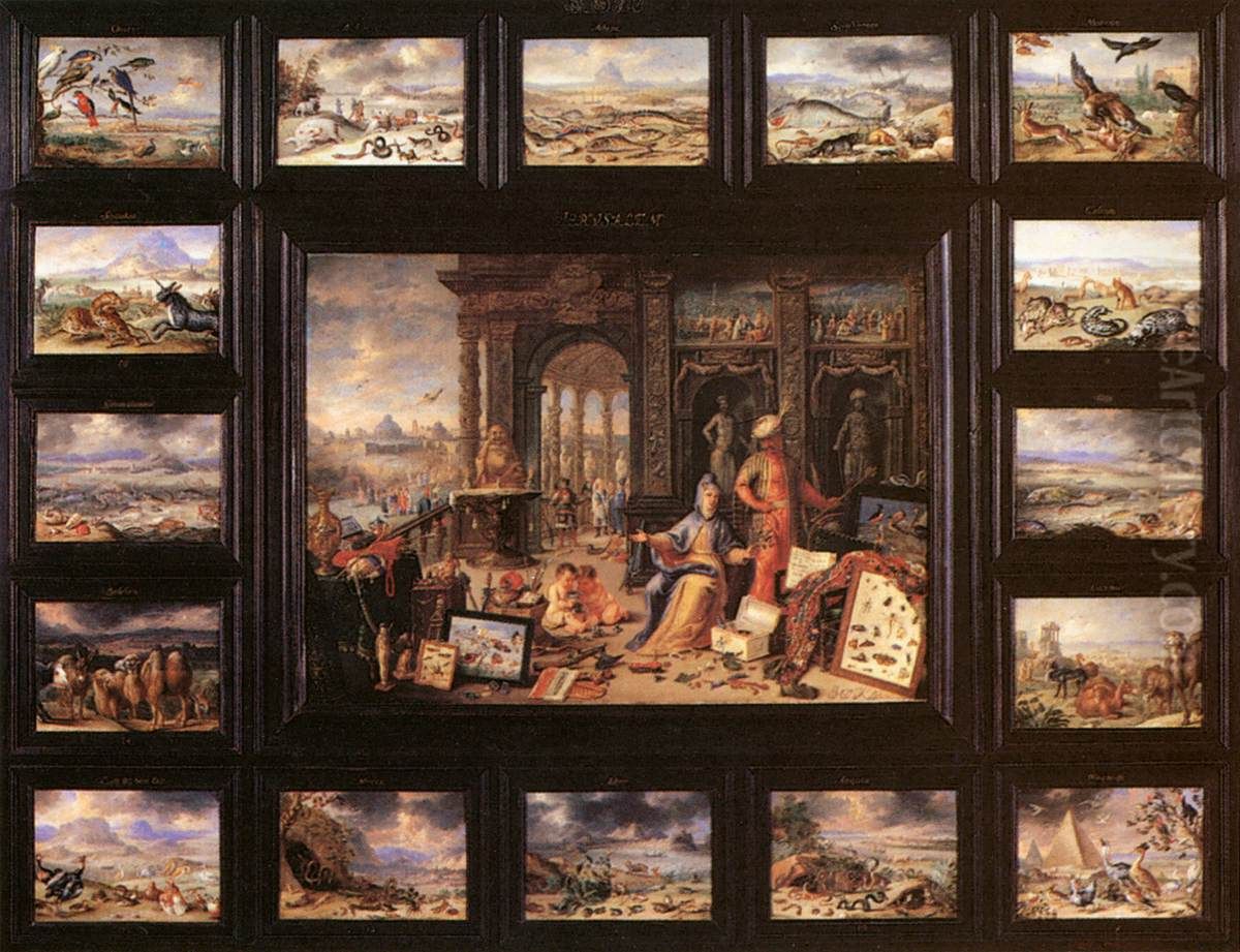 The Continent of Asia Oil Painting by Jan van Kessel the Elder
