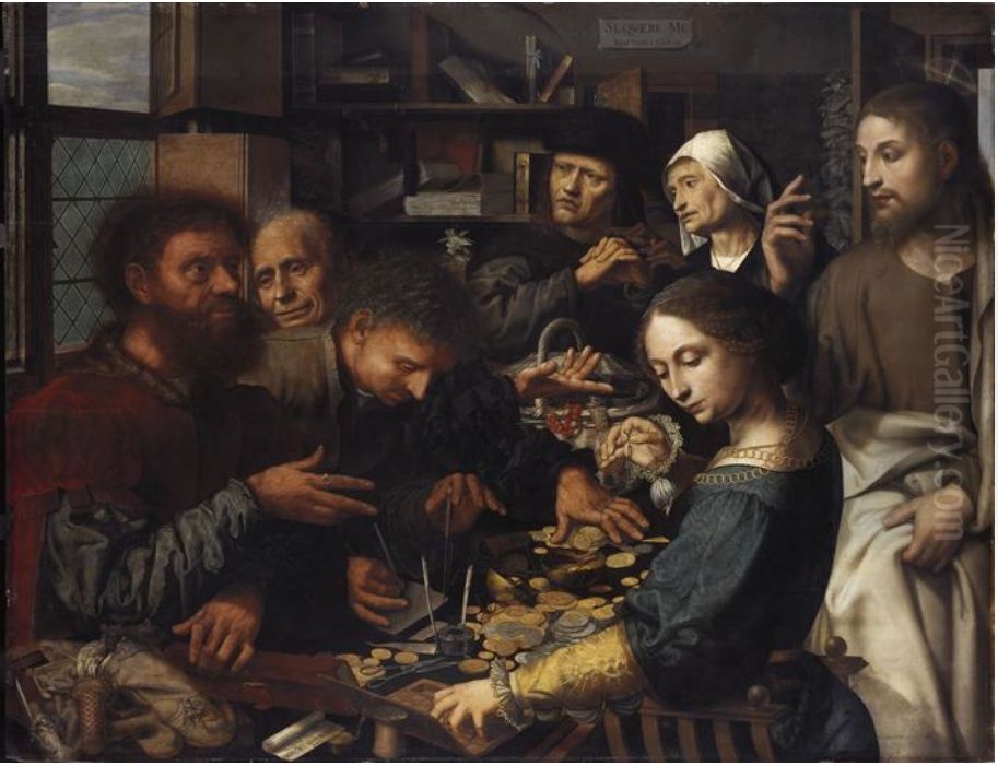 The Calling of St Matthew Oil Painting by Jan Sanders Van Hemessen