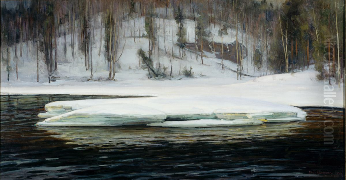 Kymijoen laaksosta Oil Painting by Victor Westerholm