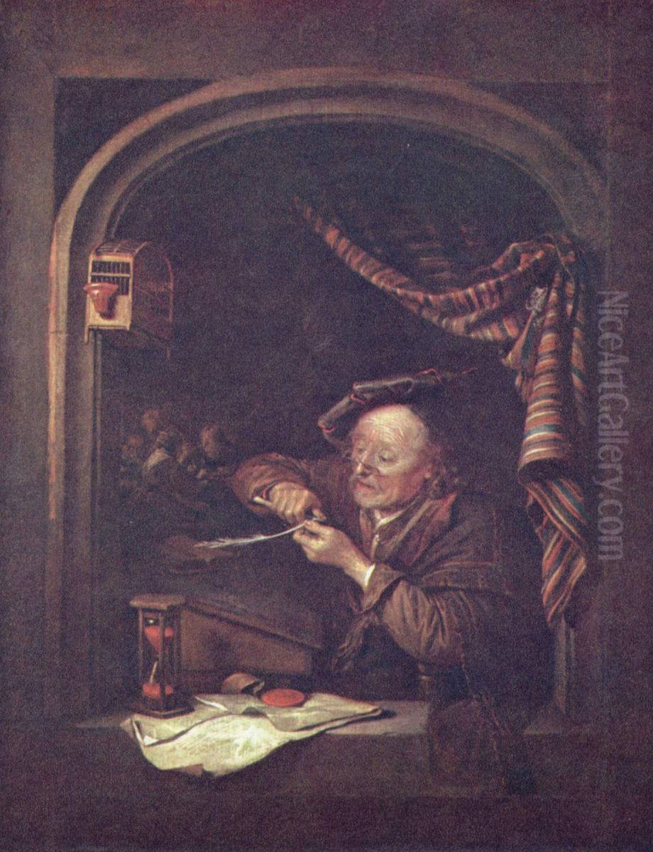 The Old Schoolmaster Oil Painting by Gerrit Dou