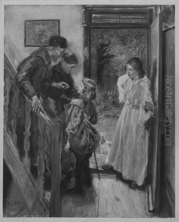 Abschied des Tobias Oil Painting by Fritz von Uhde