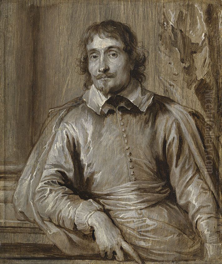 Abt Cesare Alessandro Scaglia Oil Painting by Sir Anthony Van Dyck