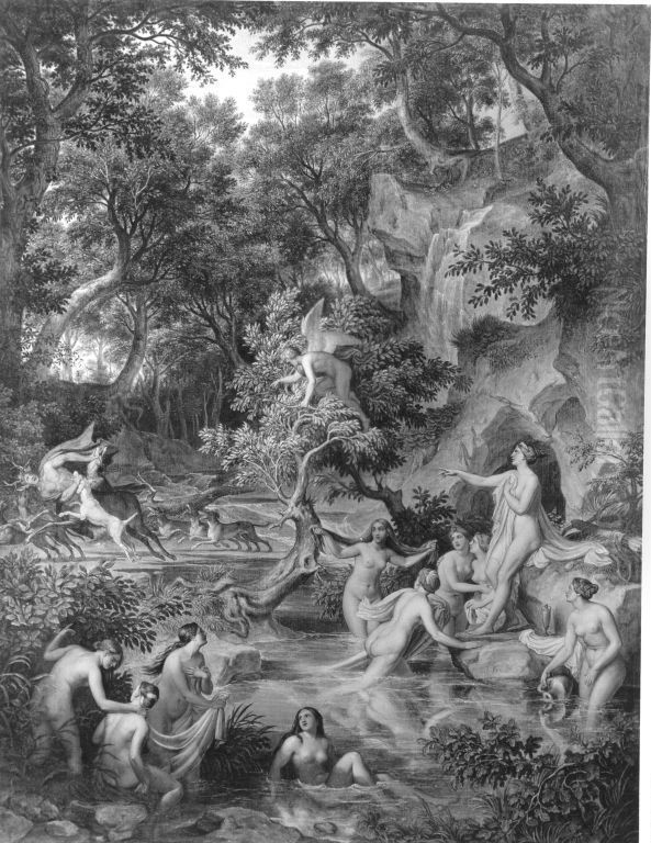Diana und Aktaon Oil Painting by Joseph Anton Koch
