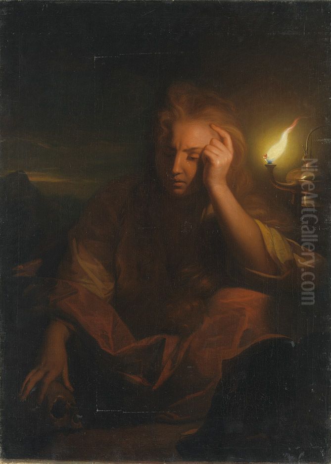 Die bussende Maria Magdalena Oil Painting by Godfried Schalcken
