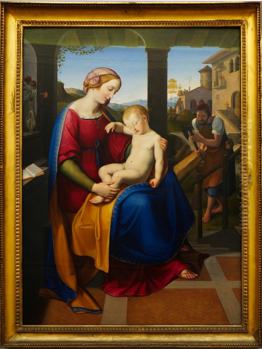 The Holy Family beneath the Portico Oil Painting by Friedrich Wilhelm Schadow