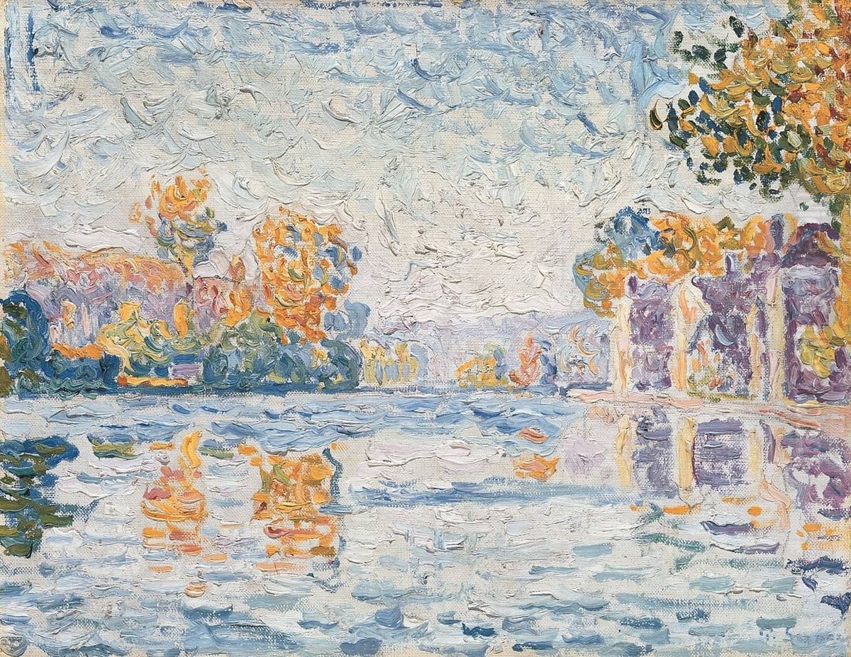 Die Seine bei Samois (Studie) Oil Painting by Paul Signac