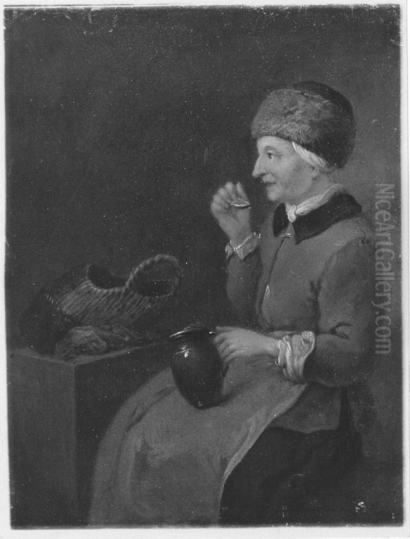 Die Suppenesserin Oil Painting by Norbert Grund