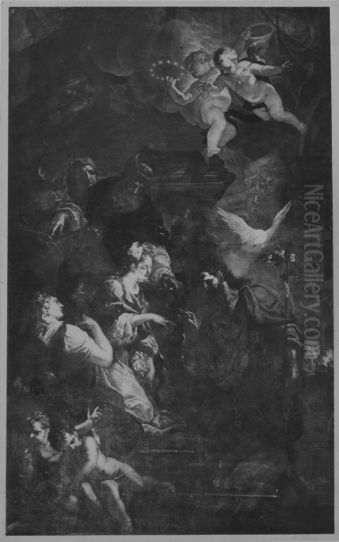 Die Vermahlung Mariens Oil Painting by Andreas Wolff