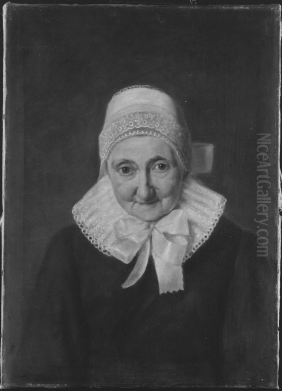 Dorothea Margarete Bauer, geb. Hartmann Oil Painting by August Riedel