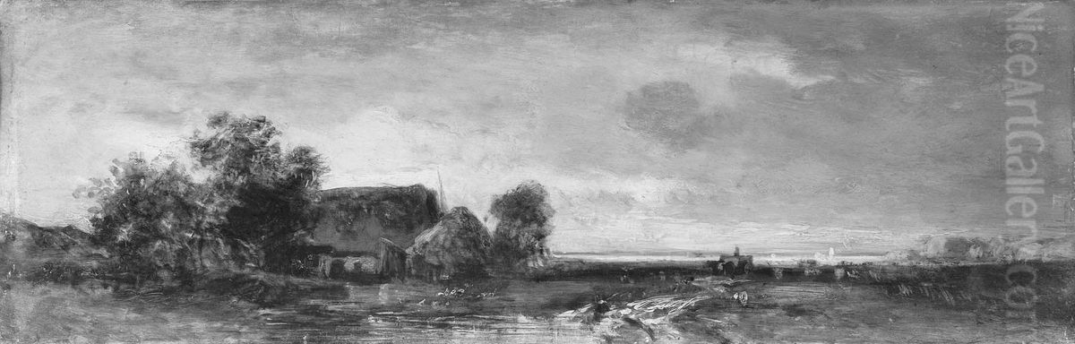 Ein Bauernhaus Oil Painting by Eduard Schleich the Elder