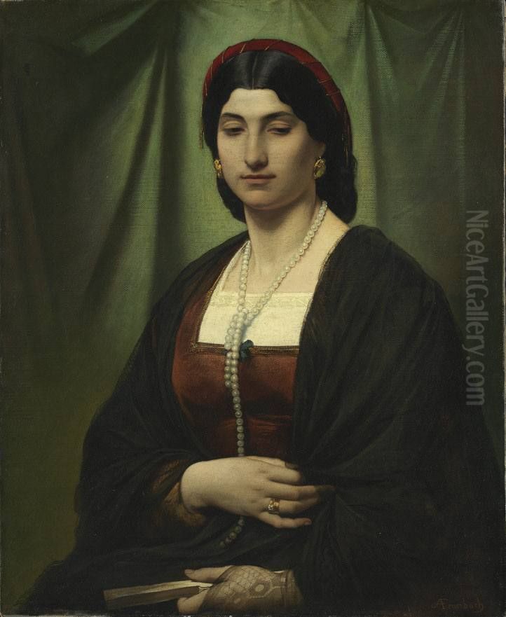 Portrait of a Woman Woman  (Nanna) Oil Painting by Anselm Friedrich Feuerbach