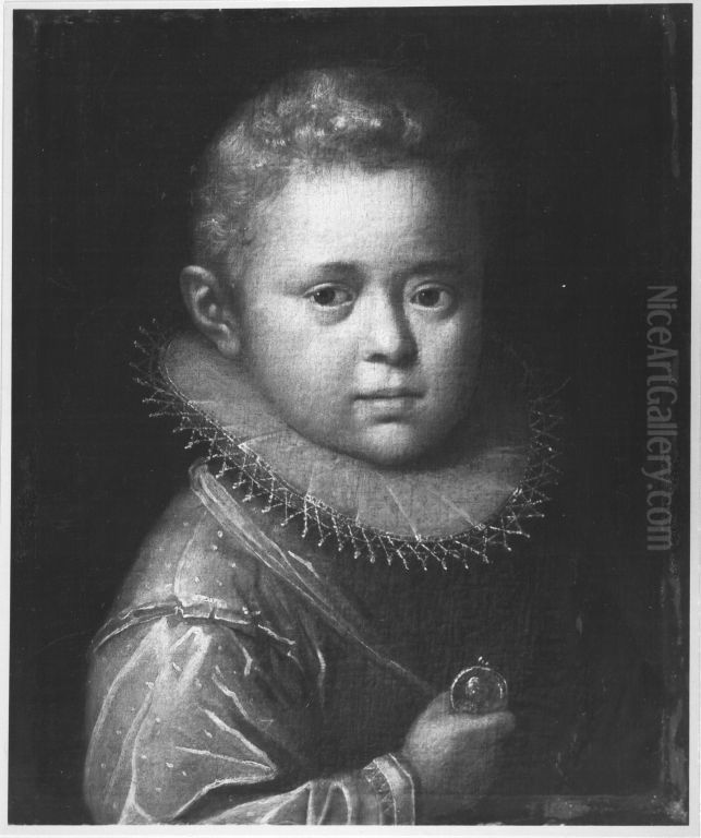 Bildnis eines blonden Knaben Oil Painting by Hans Von Aachen