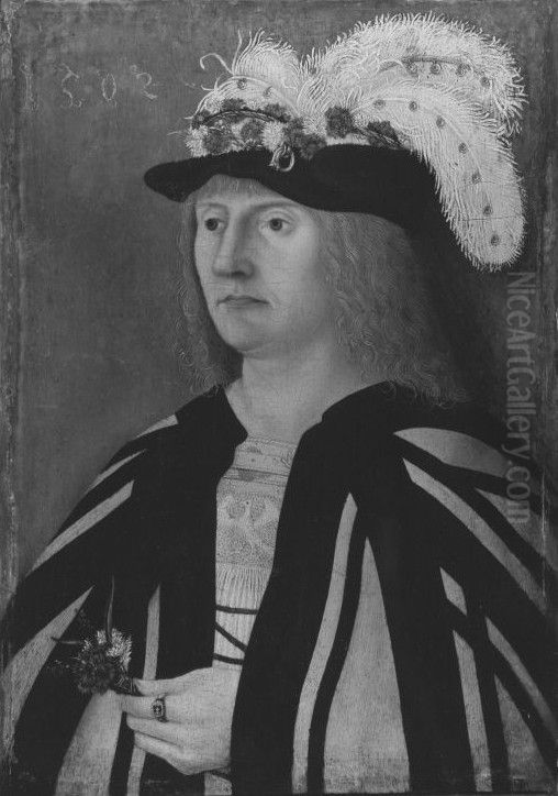 Bildnis eines jungen Mannes als Brautigam Oil Painting by Bernhard Strigel