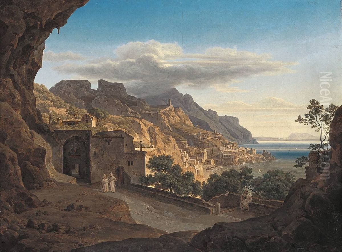 Blick auf Amalfi Oil Painting by Ernst Fries