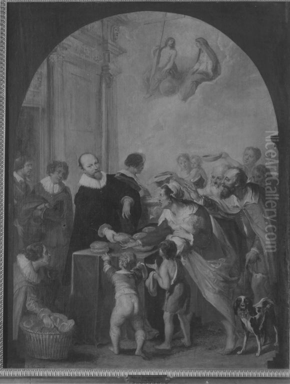 Brotspende an Arme Oil Painting by Abraham van Diepenbeeck