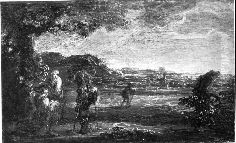 Bucht bei bewegter See Oil Painting by Salvator Rosa
