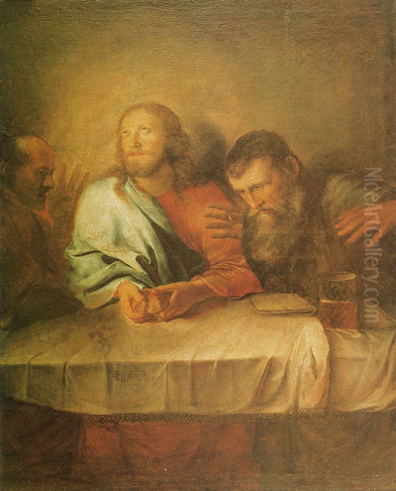 Christ at Emmaus Oil Painting by Christopher Paudiss