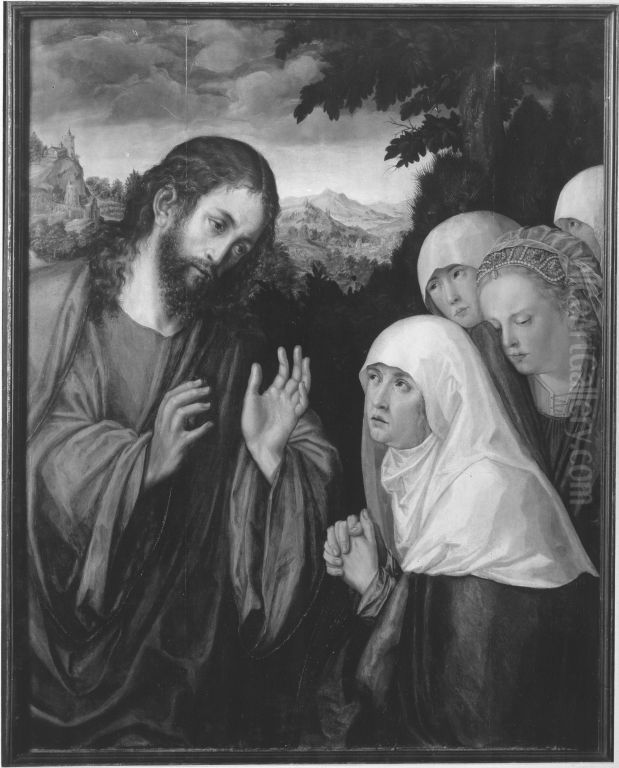 Christus nimmt Abschied von seiner Mutter (Kopie nach dem Gemalde im Kunsthistorischen Museum Wien) Oil Painting by Lucas Cranach the Elder
