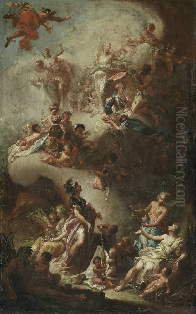 Apotheose des Kurfursten Maximilian III. Joseph von Bayern Oil Painting by Christian Winck