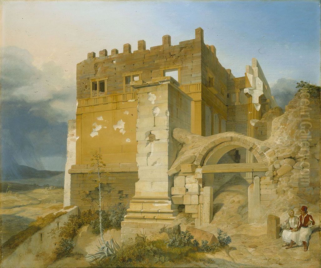 Aufgang zur Akropolis Oil Painting by Carl Wilhelm von Heideck