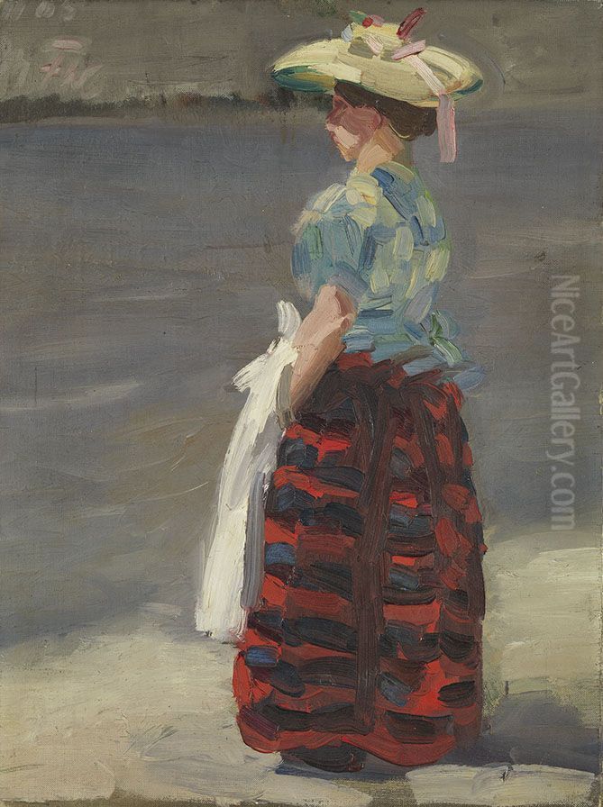 Bauernmadchen Oil Painting by Max Feldbauer