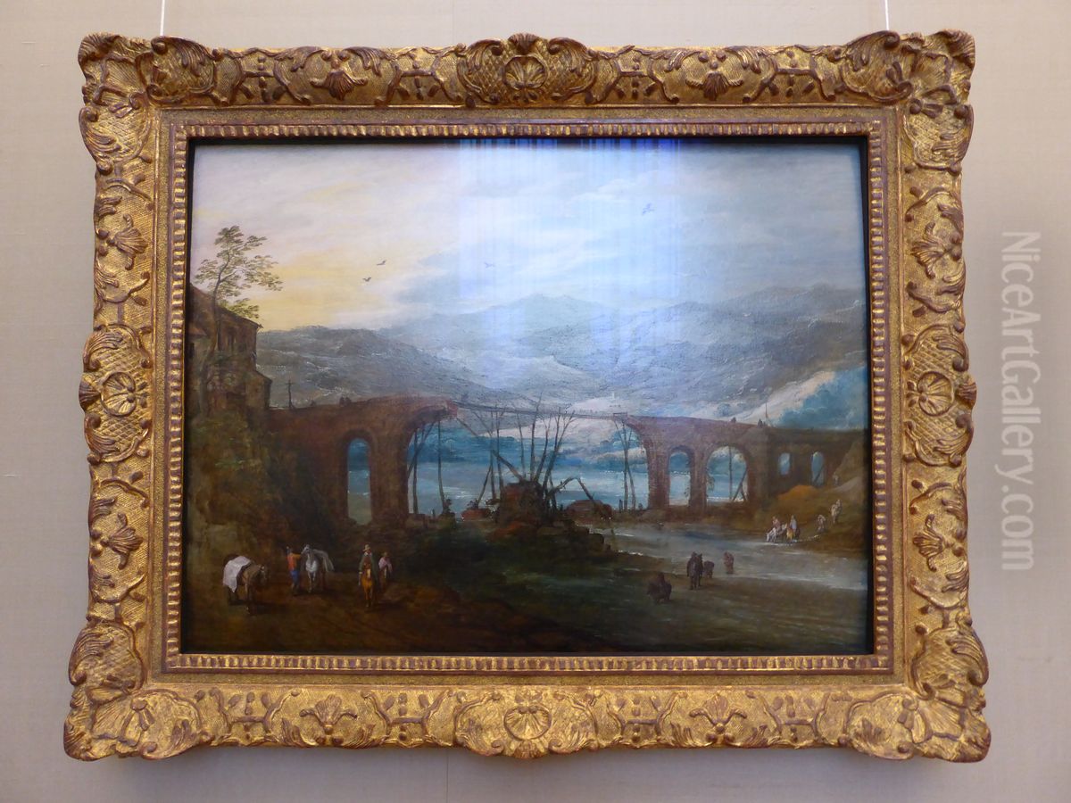 Berglandschaft mit Bogenbrucke Oil Painting by Joos de Momper the Younger