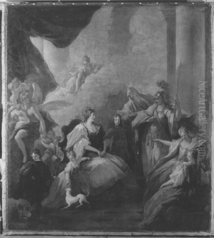 Erziehung des Kurprinzen Johann Wilhelm Oil Painting by Giovanni Antonio Pellegrini