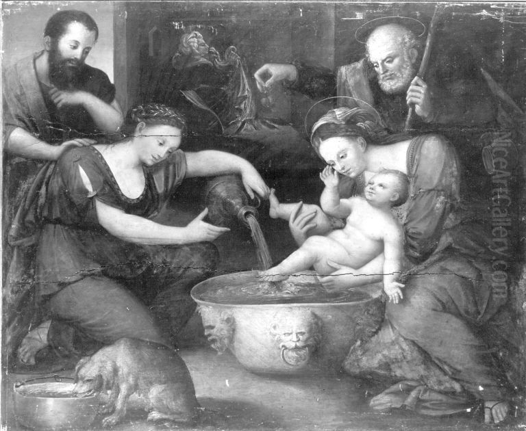 Heilige Familie Oil Painting by Pietro Vannucci Perugino