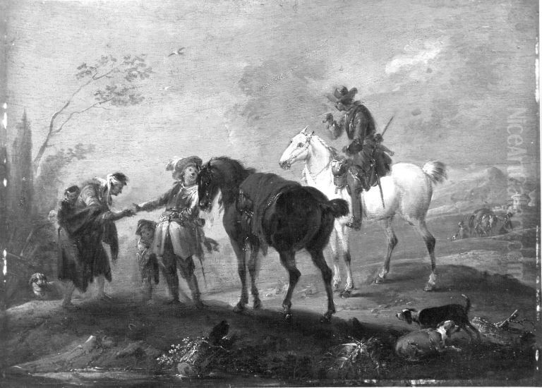 Pferdestuck Oil Painting by August Querfurt