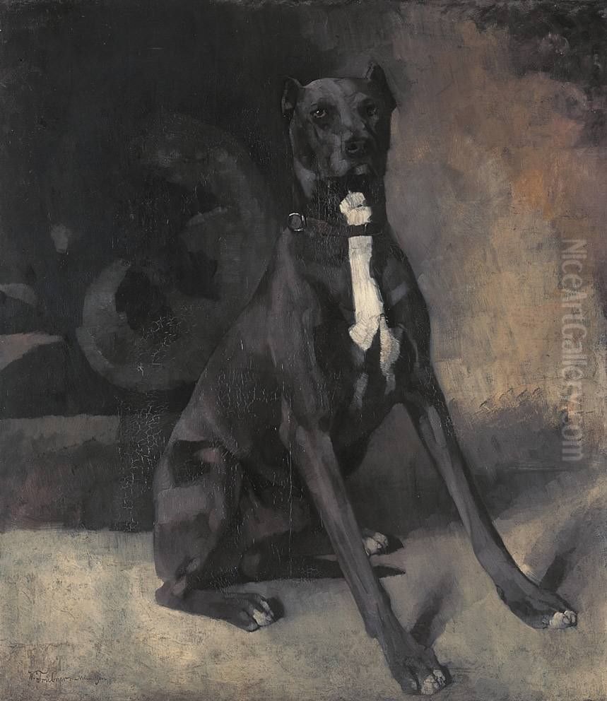 Sitzende Dogge Oil Painting by Wilhelm Heinrich Trutbner