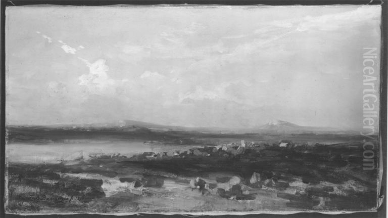 Spanische Landschaft (Skizze) Oil Painting by Fritz Bamberger