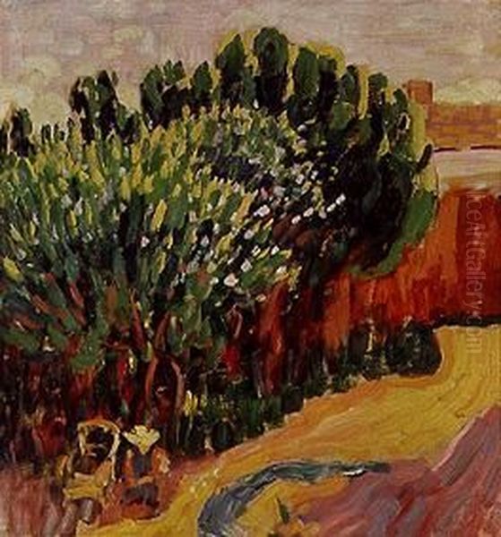 Landschaft aus Caranteque mit Frau Oil Painting by Alexei Jawlensky