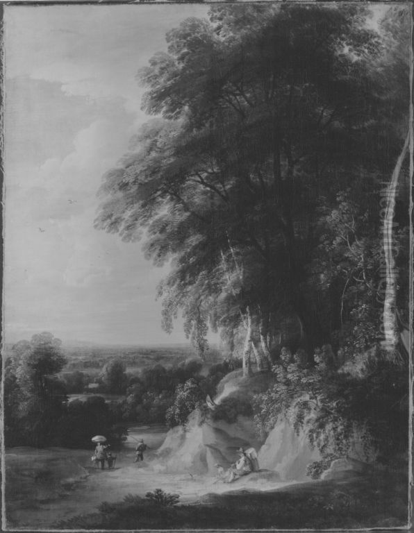 Landschaft mit Baumen Oil Painting by Jacques d'Arthois