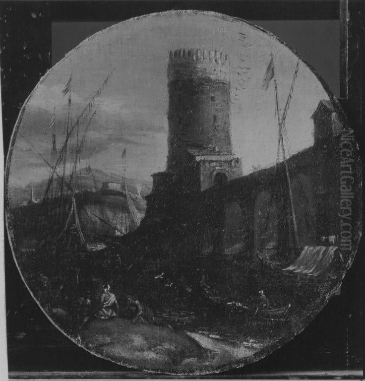 Landschaft mit Bogenbrucke Oil Painting by Thomas Wijck