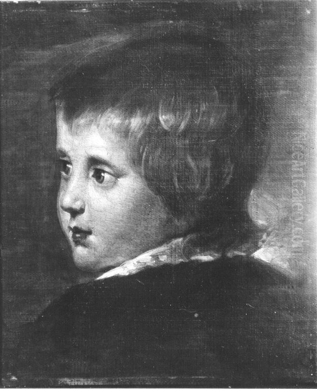 Langers Sohn Robert als Kind Oil Painting by Johann Peter Von Langer