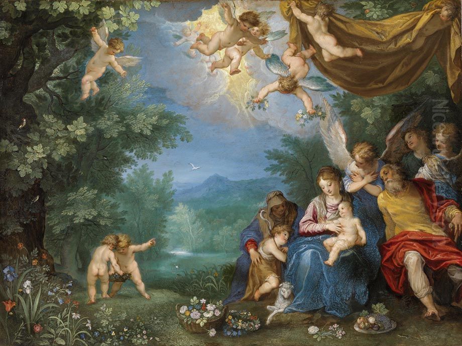 Ruhe auf der Flucht nach Agypten Oil Painting by Hans Rottenhammer