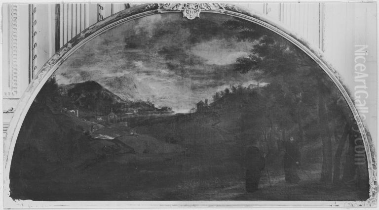 Der hl. Augustinus mit einem Begleiter Oil Painting by Franz Joachim Beich