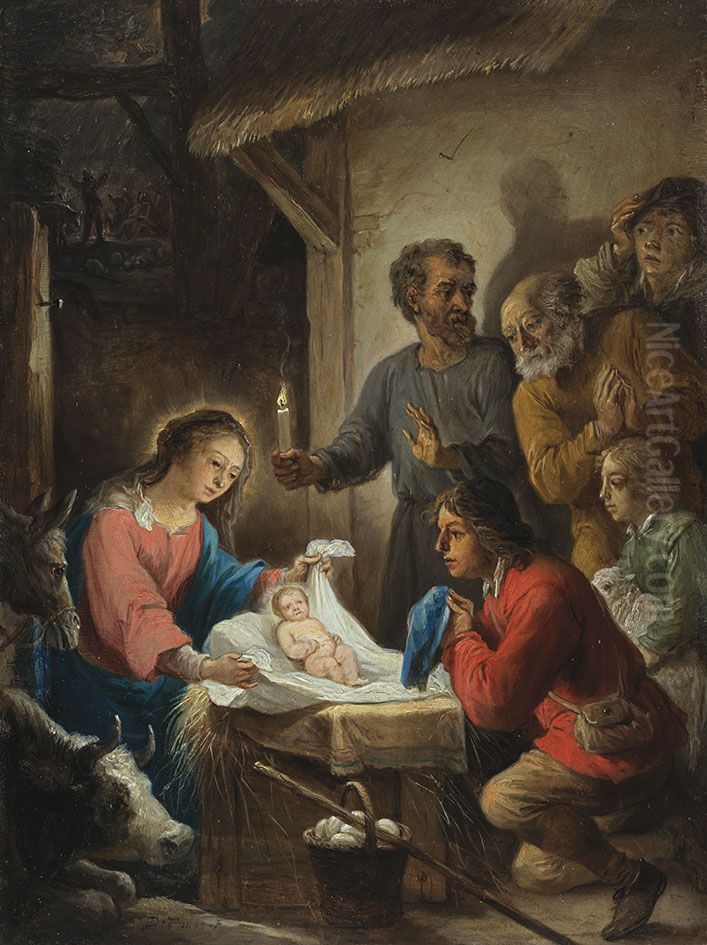 Geburt Christi und Anbetung der Hirten Oil Painting by David Teniers the Younger