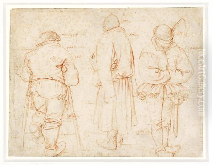 Drie staande mannen Oil Painting by Roelant Savery