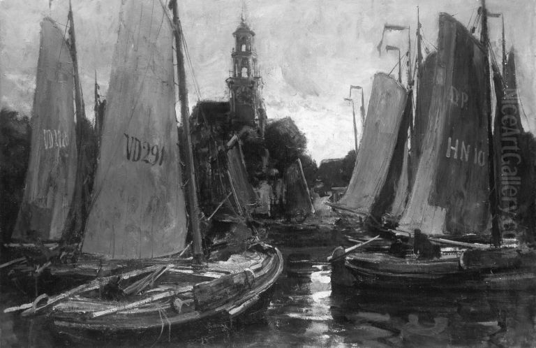 Hafen zu Hoorn Oil Painting by Hendrik Willebrord Jansen