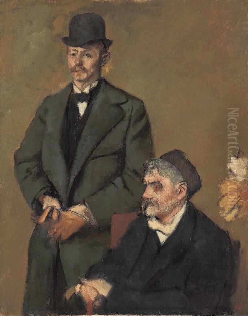 Henri Rouart und sein Sohn Alexis Oil Painting by Edgar Degas