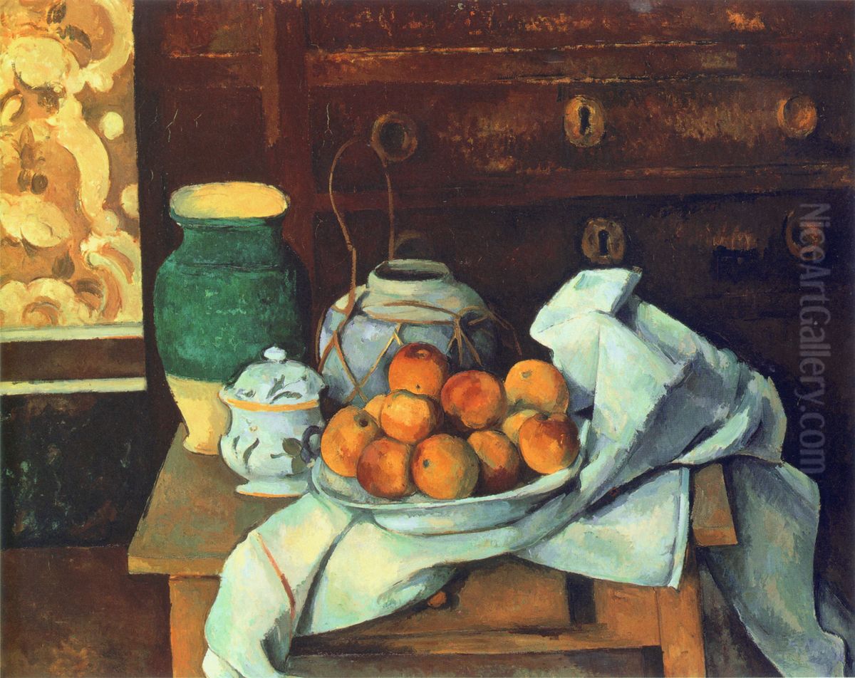 Nature morte a la commode Oil Painting by Paul Cezanne
