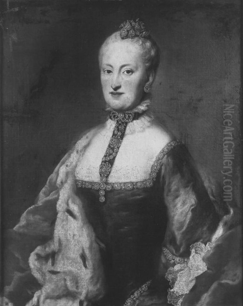 So-called portrait of Maria Anna Sophia of Saxony (1728-1797) Oil Painting by Georg Desmarees