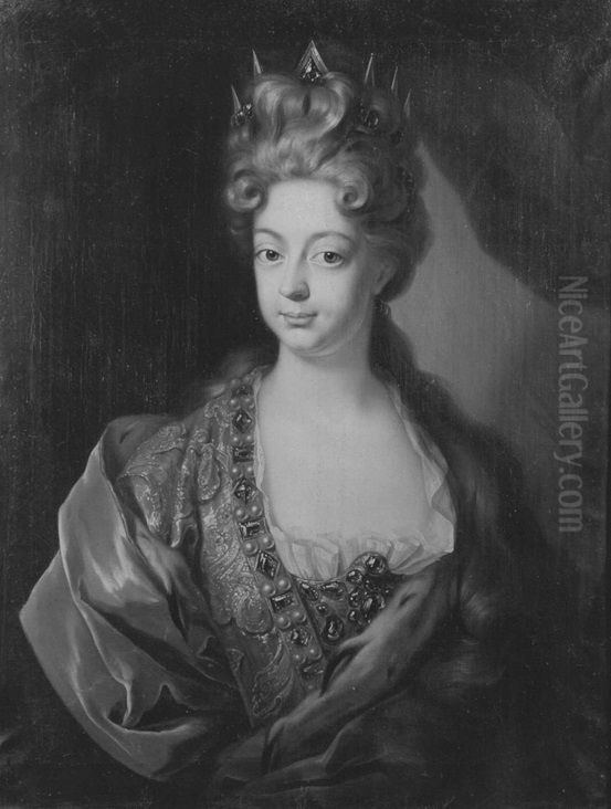 Portrait of Wilhelmine Amalie of Braunschweig-Luneburg Oil Painting by Jan Frans van Douven