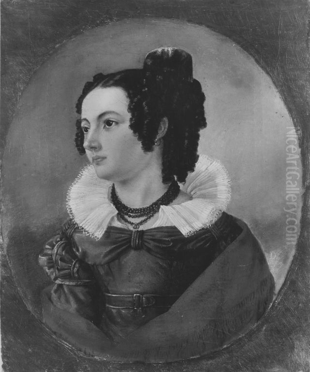 Bildnis einer jungen Frau Oil Painting by Peter Ferdinand Deurer